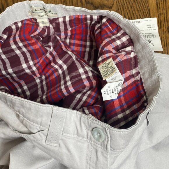 L.L. Bean flannel lined khaki pants women's size 10P - Picture 6 of 8